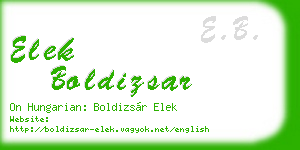 elek boldizsar business card