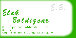 elek boldizsar business card